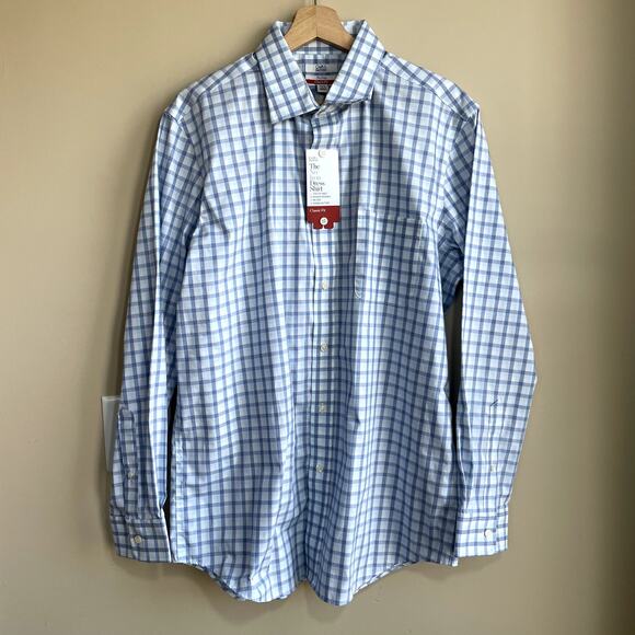 croft & barrow Other - NWT Croft & Barrow blue white checkered button down shirt men's size 16.5 34/35